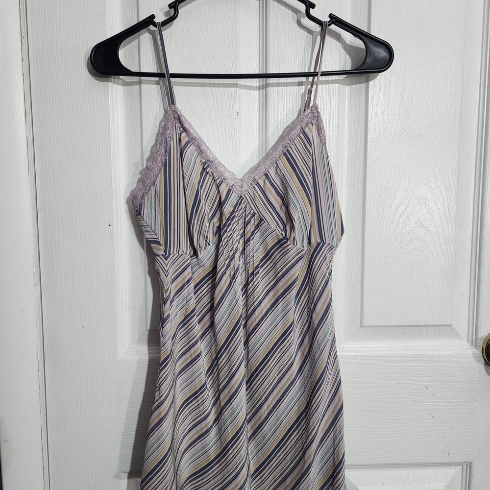 Vintage Silk Striped Lace Cami